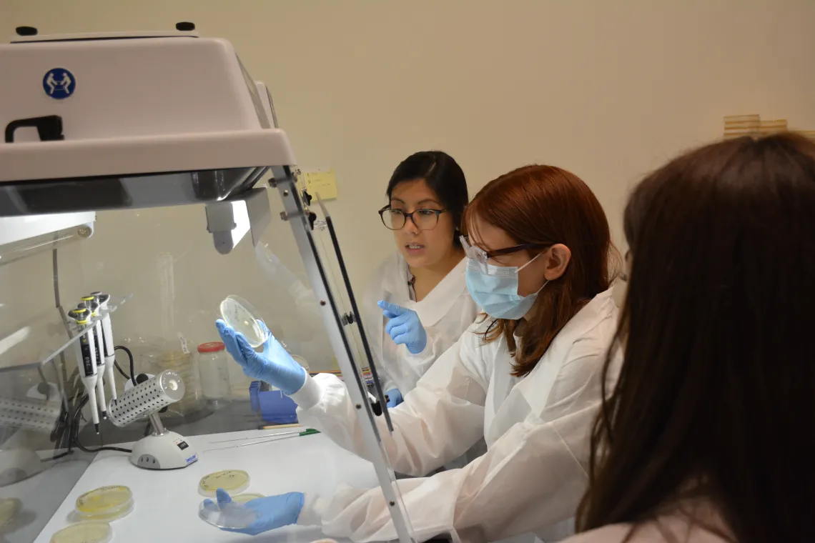 Viviana and Ghiwa mentor a high school student from the KEYS program